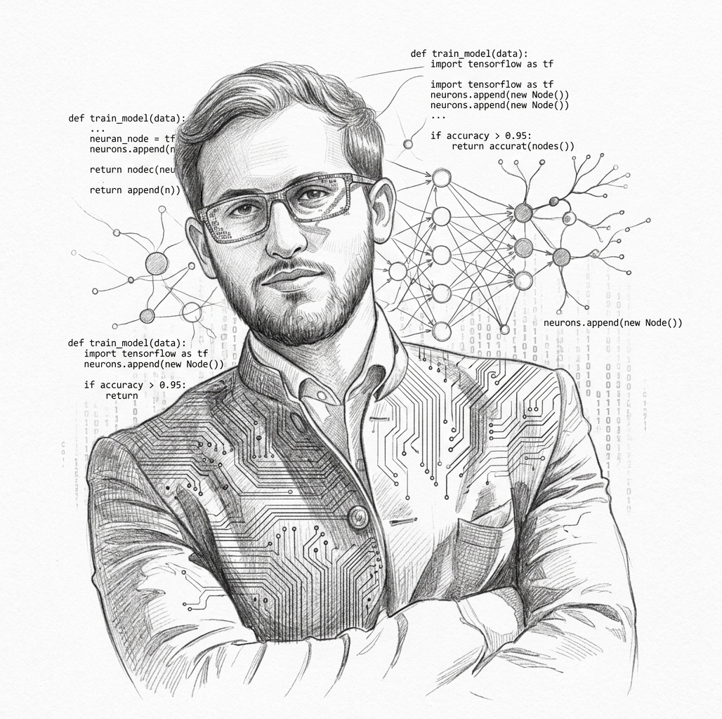 Habib ur Rehman, sketched portrait